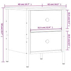 Vidaxl Noční stolky 2 ks šedé sonoma 40 x 42 x 50 cm kompozitní dřevo
