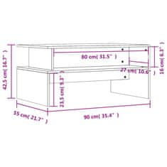 Greatstore Konferenční stolek lesklý bílý 90x55x42,5 cm kompozitní dřevo