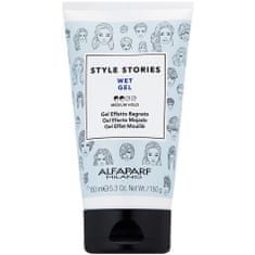 Alfaparf Milano Style Stories Wet Gel stylingový gel, vytváří efekt mokrých vlasů pro moderní a módní styling, 150ml