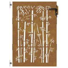 Greatstore Zahradní branka 85 x 125 cm cortenová ocel Bambus