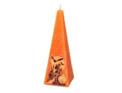 eoshop Svíčka HALLOWEEN PYRAMIDA zdobená vyřezávaná 5x5x15cm