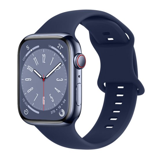 BStrap Smooth Silicone řemínek na Apple Watch 42/44/45mm, navy blue