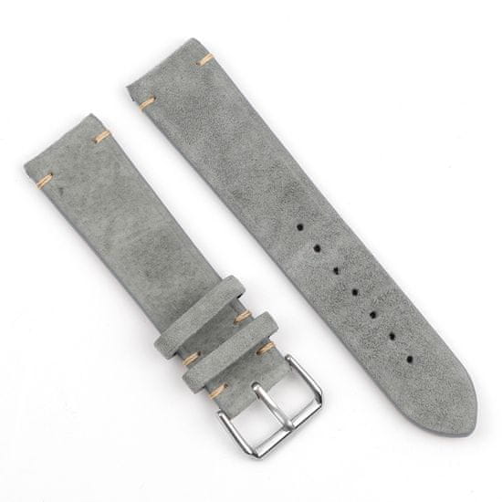 BStrap Suede Leather řemínek na Garmin Vivoactive 4, gray