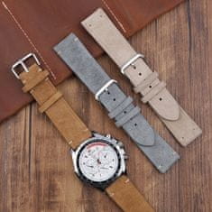 BStrap Suede Leather řemínek na Xiaomi Watch S1 Active, gray