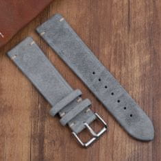 BStrap Suede Leather řemínek na Garmin Vivoactive 4s, gray