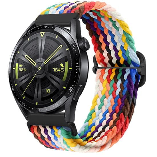 BStrap Elastic Nylon řemínek na Samsung Galaxy Watch 3 45mm, rainbow
