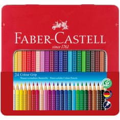 Faber-Castell Pastelky akvarelové Colour Grip set 24 barevné v plechu