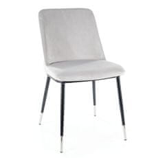 Veneti Čalouněná jídelní židle LANA - černá / chrom / světle šedá