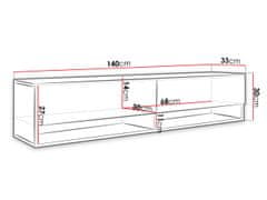 Veneti Televizní stolek 140 cm WILLA A - dub wotan