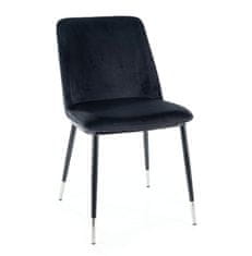 Veneti Čalouněná jídelní židle LANA - černá / chrom