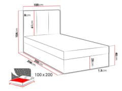 Veneti Kontinentální dětská postel 100x200 LOBO - béžová, pravé provedení + topper ZDARMA