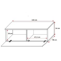 Veneti Stolek pod televizi LODI - šířka 100 cm, bílý