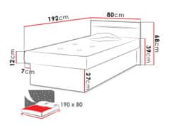 Veneti Dětská válenda s úložným prostorem 80x190 SENOMA 2 - bílá / modrá