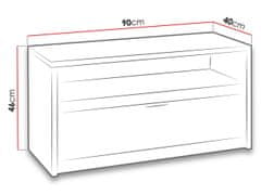 Veneti Televizní stolek 90 cm PEORIA 1 - dub monastery / lesklá černá