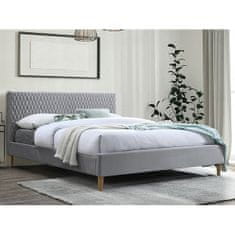 Veneti Čalouněná manželská postel NEVIO - 140x200 cm, světle šedá