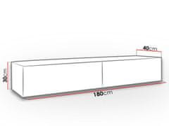 Veneti Televizní stolek 180 cm ASHTON - dub wotan