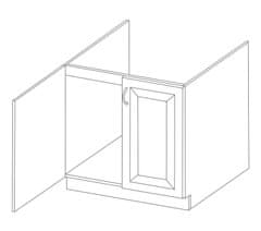 Veneti Dřezová skříňka ULLERIKE - šířka 80 cm, šedá