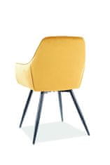 Veneti Čalouněná jídelní židle OLYMPIA - černá / žlutá