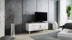 Veneti TV stolek 120 cm OLINA - dub sonoma / bílý