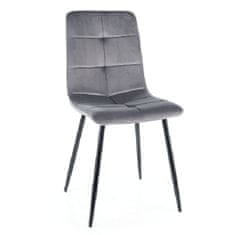 Veneti Čalouněná jídelní židle KERA - černá / šedá