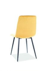 Veneti Čalouněná jídelní židle LUMI 3 - černá / žlutá