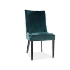 Veneti Čalouněná jídelní židle LETA - zelená / černá