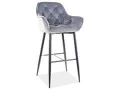 Veneti Barová židle LUSINE - šedá / černá