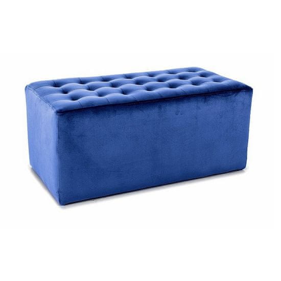 Veneti Široký čalouněný taburet ALFONS - modrý