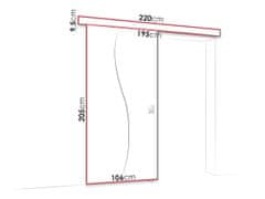 Veneti Posuvné interiérové dveře se zrcadlem MELCHOR - 100 cm, bílé