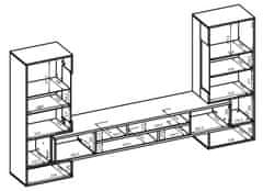 Veneti Obývací stěna NIKOL - dub monastery / černý onyx