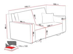 Veneti Rozkládací gauč s úložným prostorem CHIAKY 3 - béžový