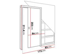 Veneti Posuvné dveře do pouzdra SALMA - 80 cm, jasan tmavý