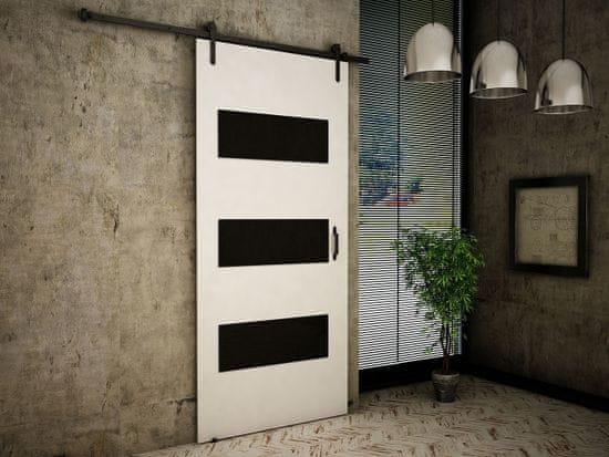 Veneti Posuvné interiérové dveře XAVIER 2 - 90 cm, černé / bílé