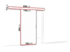 Veneti Posuvné interiérové dveře VIGRA 6 - 100 cm, černé / bílé