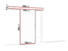 Veneti Posuvné interiérové dveře VIGRA 8 - 100 cm, černé / jasan tmavý