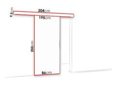 Veneti Posuvné interiérové dveře VIGRA 4 - 80 cm, černé / jasan tmavý