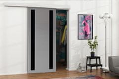 Veneti Posuvné interiérové dveře VIGRA 8 - 80 cm, černé / antracitové