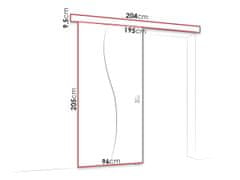 Veneti Posuvné interiérové dveře se zrcadlem MELCHOR - 90 cm, jasan tmavý