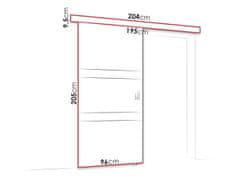 Veneti Posuvné interiérové dveře se zrcadlem OLIVERIO - 90 cm, dub sonoma