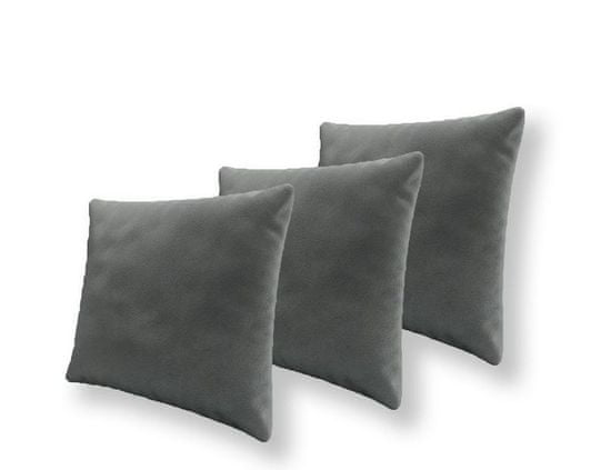 Veneti Set tří dekorativních polštářů ZANE - šedý 4