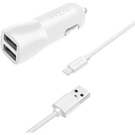 FIXED Nab+USB-C kab.,2xUSB, 15W, bílá