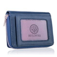 Betlewski Elegantní dámská kožená peněženka Blue