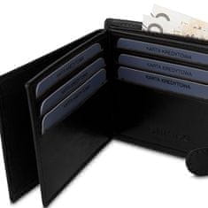 Betlewski Elegantní černá pánská peněženka se záplatami