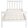 Dřevěná postel, jednolůžko z roštu postele s lamelovým roštem, dřevěná postel s čelem - 90 x 200 cm, dětská postel z masivu, postel pro mládež, borovice masiv, bílá