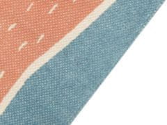 Beliani Dětský bavlněný koberec 80 x 150 cm modrý/oranžový ISAK