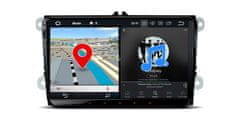 BergMont Multimediální AUTORÁDIO s navigace 2 din s Androidem 13 o úhlopříčce 9" palce, 2/32 GB, GPS, Wifi, Bluetooth, Canbus, Zadní kamera pro Volkswagen, Seat, Škoda 