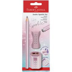 Faber-Castell Grafitová tužka Sparkle Jumbo + guma + Ořezávátko, BL