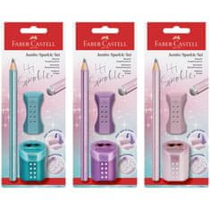 Faber-Castell Grafitová tužka Sparkle Jumbo + guma + Ořezávátko, BL