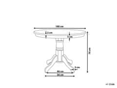 Beliani Jídelní stůl bílo hnědý kulatý 100 cm AKRON