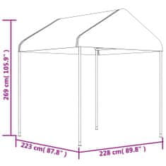 Greatstore Altán se střechou bílý 4,46 x 2,28 x 2,69 m polyethylen